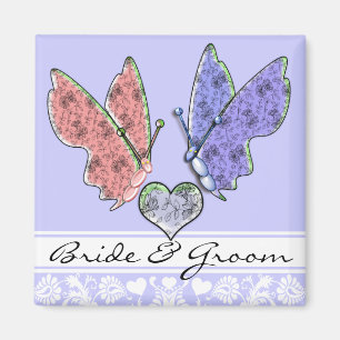 Papillon Mariée & Marié Magnet de Mariage