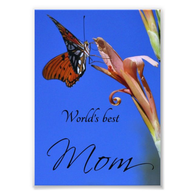 Papillon "Meilleure maman du monde" Photo Print (Devant)