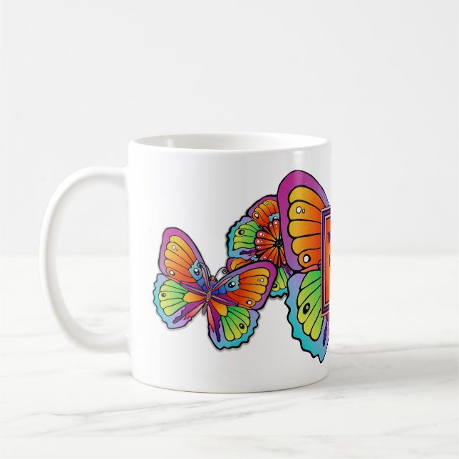 Papillon modèle & Fleur Design CAFÉ MUG (Gauche)