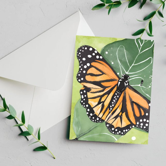Papillon Monarque | Belle Carte Aquarelle (Créateur téléchargé)