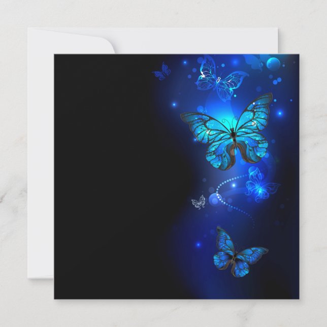 Papillon Morpho sur fond sombre (Devant)