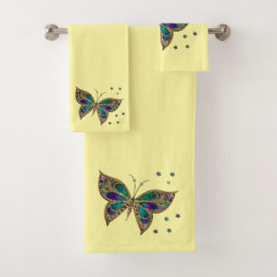 Papillon mosaïque jaune