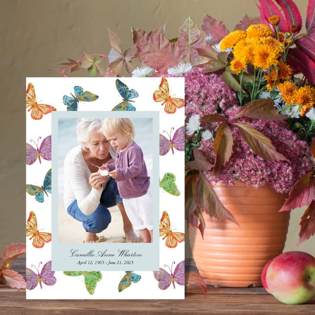 Papillon Motif Photo Memorial Folk Programme (Créateur téléchargé)
