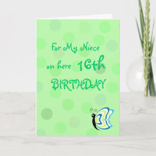 Papillon Niece Polka Dot Carte Anniversaire