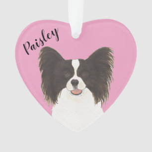 Papillon noir et blanc de coeur rose personnalisé