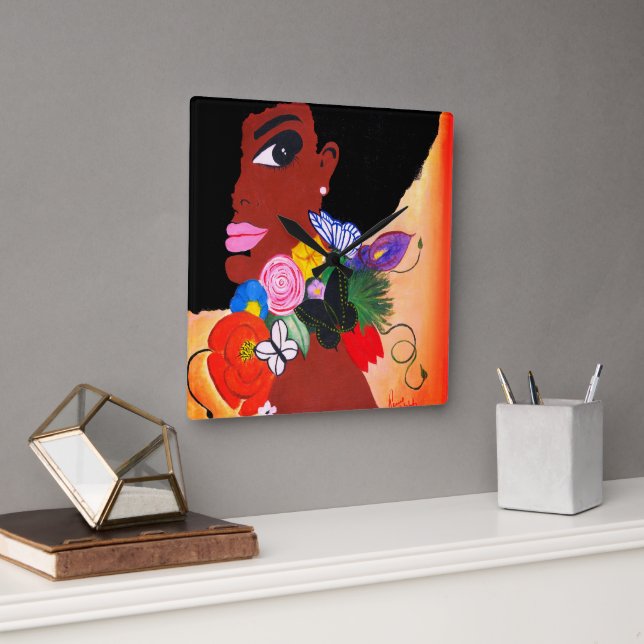 Papillon noir - Horloge murale (Bureau)