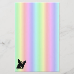 Papillon noir sur papeterie Pastell Rainbow