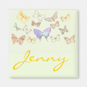 Papillon & nom Magnet