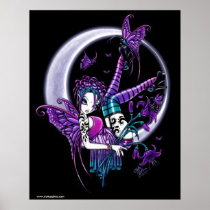 Papillon Paige Lune Arc-en-ciel Poster