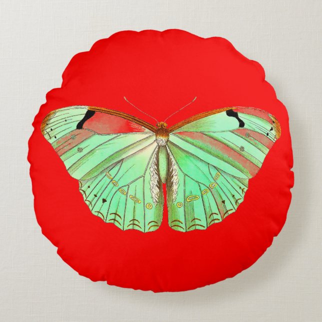 Papillon Papillon Coussin rond (Devant)