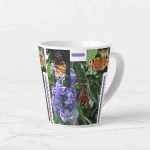 Papillon Peacock Collage Latte Mug