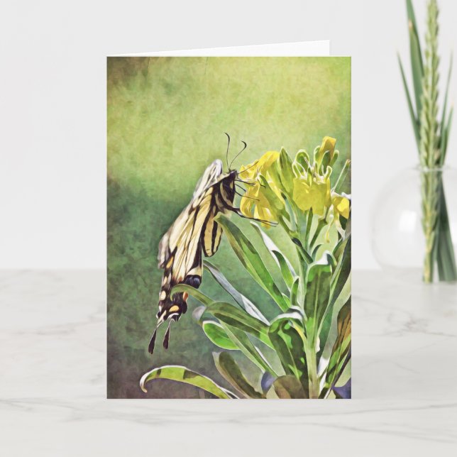 Papillon Peinture Écriture Carte 1 Pierre 5:6-7 (Devant)