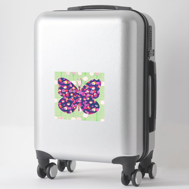 Papillon Pop Art Style sur Sticker Look Vintage (Sur valise)