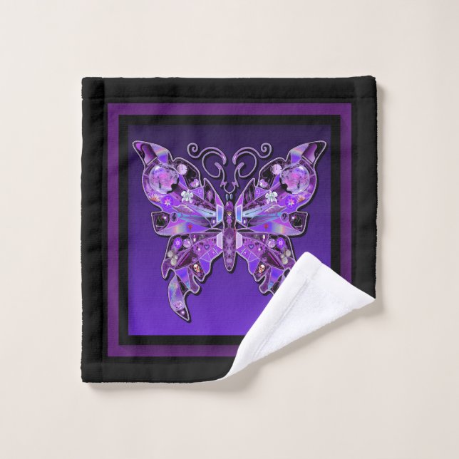 Papillon pourpre 31 (Gant de toilette)