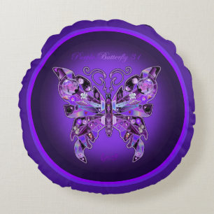 Papillon pourpre 31 Coussin rond