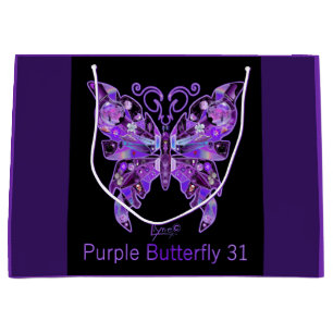 Papillon pourpre 31 Grand sac cadeau