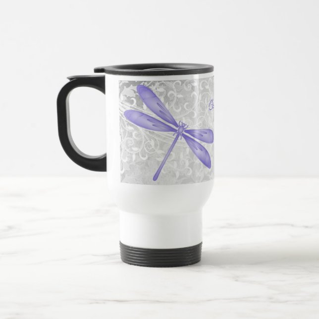 Papillon pourpre Mug de voyage personnalisé (Gauche)