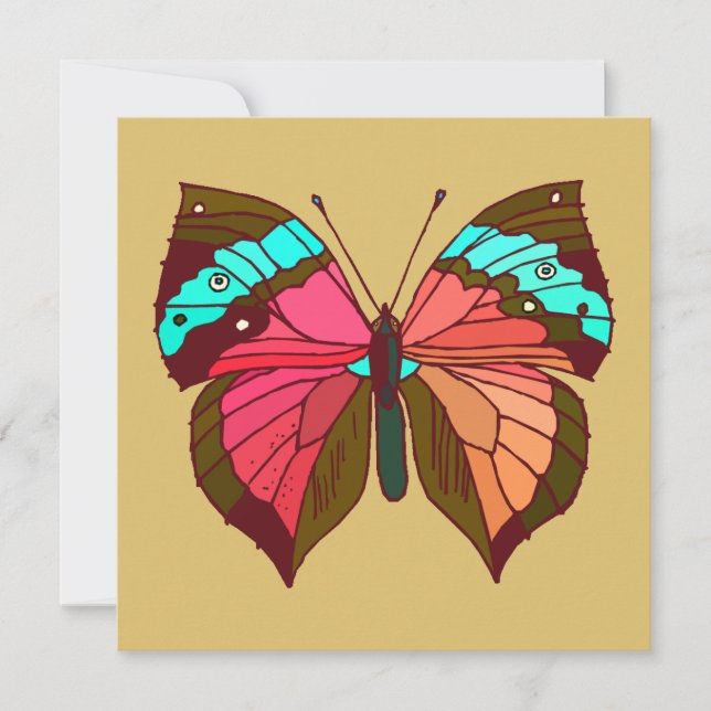 Papillon rayé turquoise (Devant)