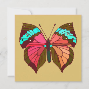 Papillon rayé turquoise