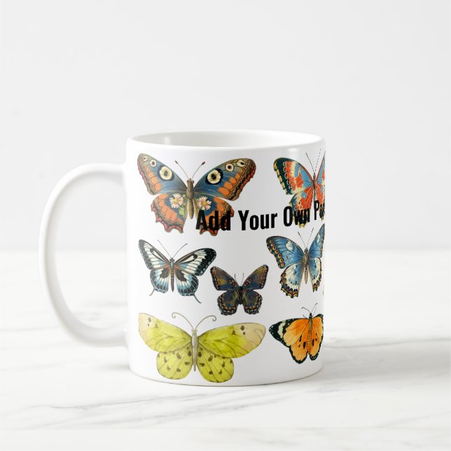 Papillon rétro insecte amoureux de céramique tasse (Gauche)