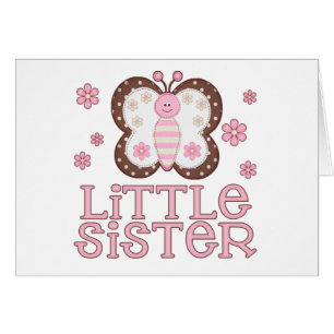 Papillon rose Carte blanche petite soeur