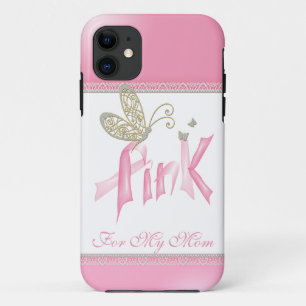 Papillon rose coque iphone du cancer du sein