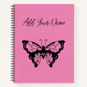 Papillon Rose - Créez Votre Propre Cahier