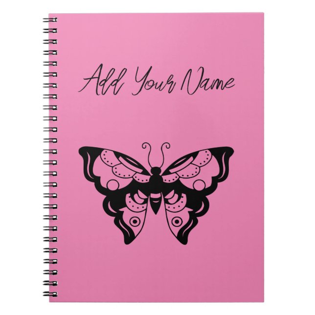 Papillon rose - Créez votre propre Carnet (Devant)