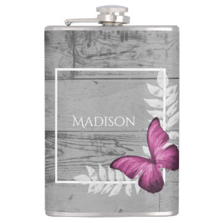 Papillon rose Flacon rustique
