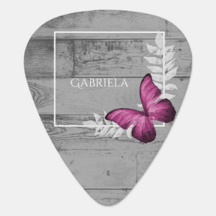Papillon rose Onglet de guitare rustique
