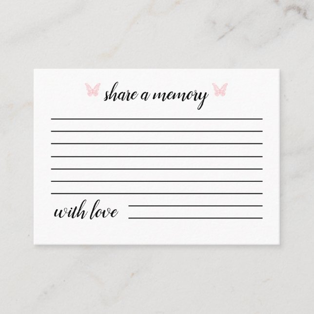 Papillon rose | Partager Des Cartes Mémoire (Devant)