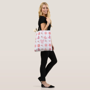 Papillon rose Pastel & Sac fourre-tout floral