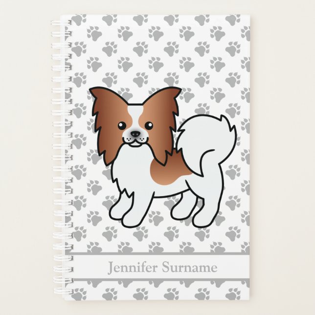 Papillon Rouge Et Blanc Chien De Dessin Animé Mign (Devant)