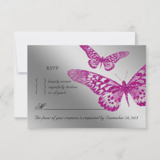 Papillon RSVP Mariage Répondre carte Parties scint