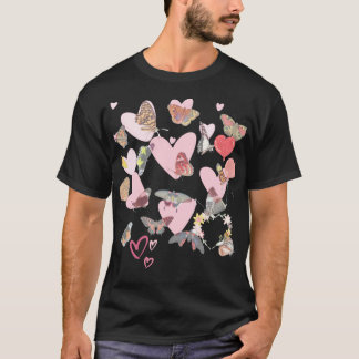 Papillon Saint Valentin coeur amour T-shirt