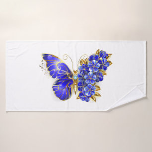 Papillon saphir à fleurs