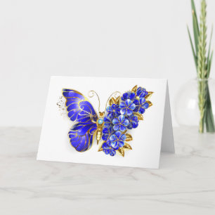 Papillon saphir à fleurs
