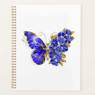 Papillon saphir à fleurs