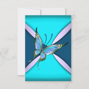 Papillon sarcelle violet RSVP Enregistrer la date