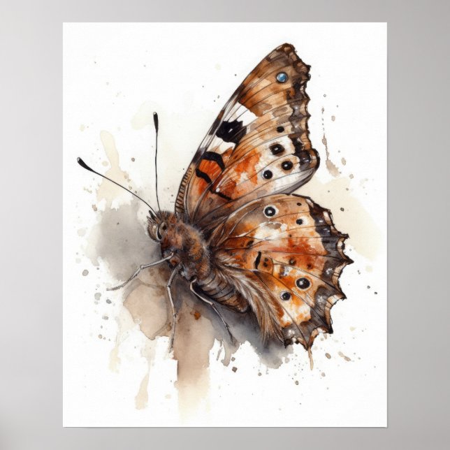 Papillon Satyr Art Imprimer Poster (Devant)