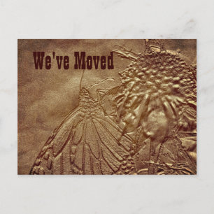 Papillon sculpté Nouvelle adresse Carte postale Dé