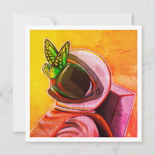 Papillon sur astronaute - Mini impression