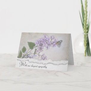 Papillon sur la carte de Sympathie Lilac