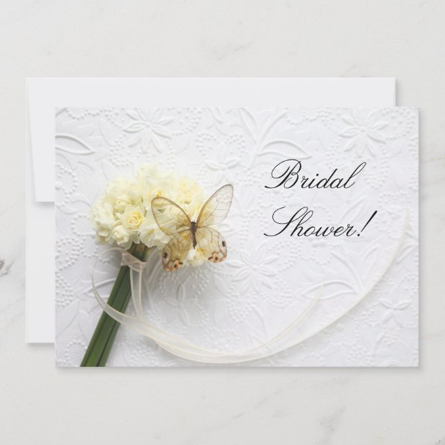 papillon sur le bouquet de fleurs invitation de do (Devant)