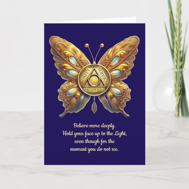 Papillon symbole d'unité AA, carte d'anniversaire  (Devant)