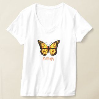 Papillon T-shirt à col V féminin