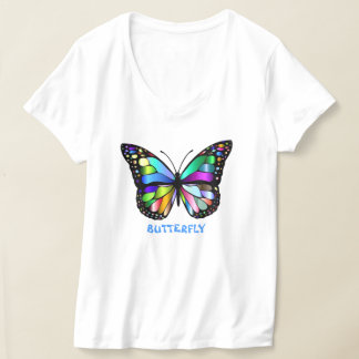 Papillon T-shirt à col V féminin