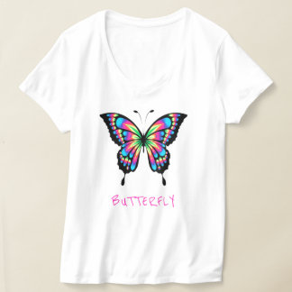 Papillon T-shirt à col V féminin