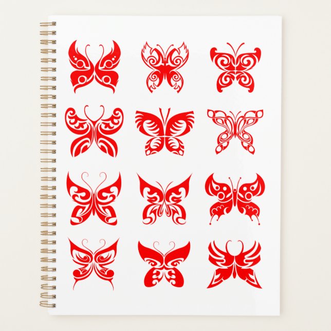 Papillon Tribal Rouge Ornemental (Devant)