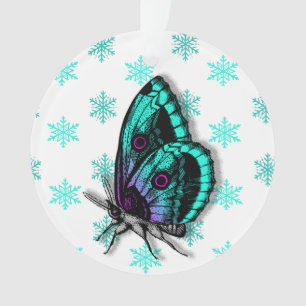 Papillon turquoise Message personnel Garde de Noël